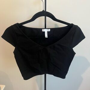 Leith black crop top size small